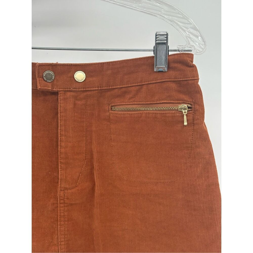 Abercrombie & Fitch Mini Skirt Corduroy Women Size 2 XS Brown Zip Pockets - Picture 3 of 9